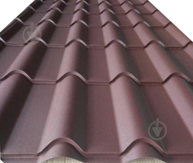 Металлочерепица матовая Strimex Фора 1,17x1,51 м RAL 8017 шоколад - фото 1