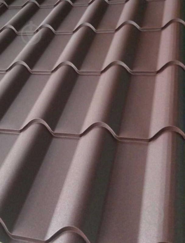 Металлочерепица матовая Strimex Фора 1,17x1,51 м RAL 8017 шоколад - фото 3