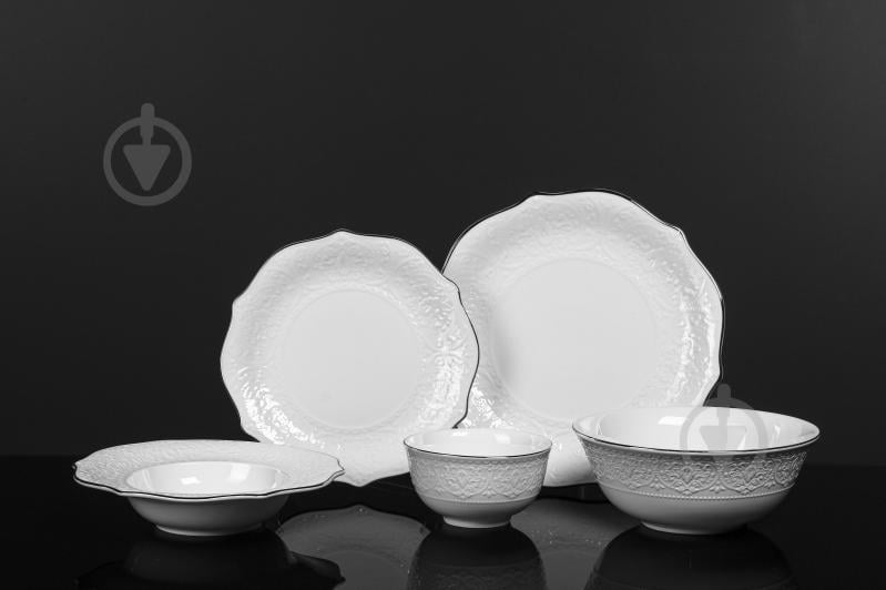 Сервіз столовий Fiora Jardin Platine на 6 персон 25 предметів - фото 2 Сервіз столовий Fiora Jardin Platine на 6 персон 25 предметів - фото 2