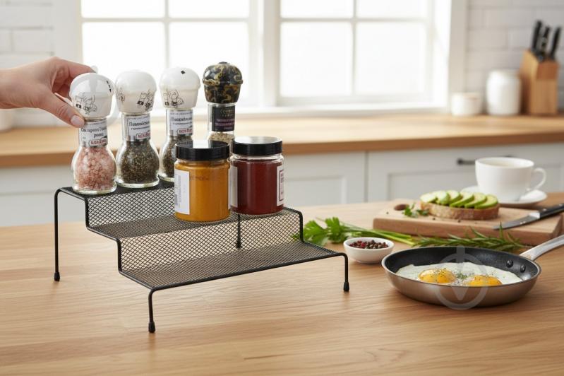 Полиця Flamberg Premium для спецій Fernie 26.5х24х12 см чорний DS15117BK - фото 7 Полиця Flamberg Premium для спецій Fernie 26.5х24х12 см чорний DS15117BK - фото 7