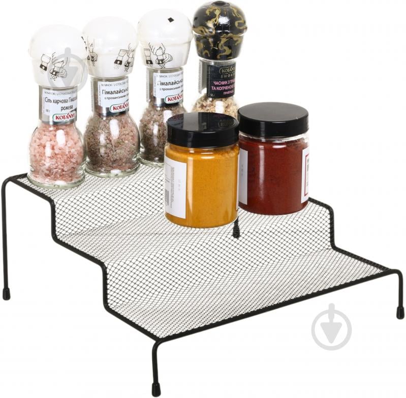 Полиця Flamberg Premium для спецій Fernie 26.5х24х12 см чорний DS15117BK - фото 6 Полиця Flamberg Premium для спецій Fernie 26.5х24х12 см чорний DS15117BK - фото 6