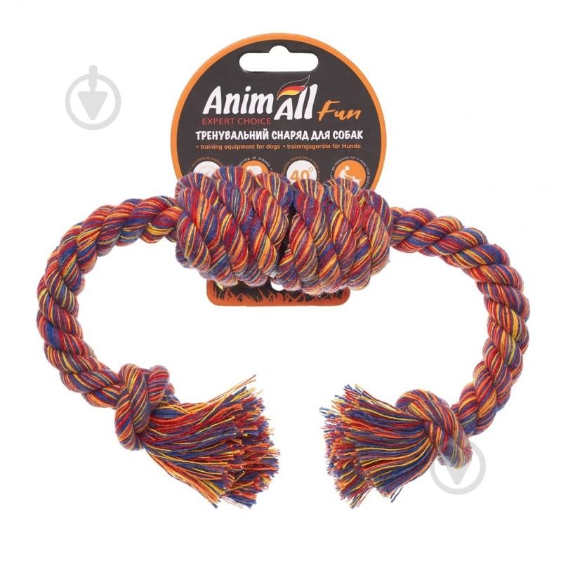 Игрушка для собак AnimAll Fun канат бочка с двумя узлами 36 см - фото 1 Игрушка для собак AnimAll Fun канат бочка с двумя узлами 36 см - фото 1