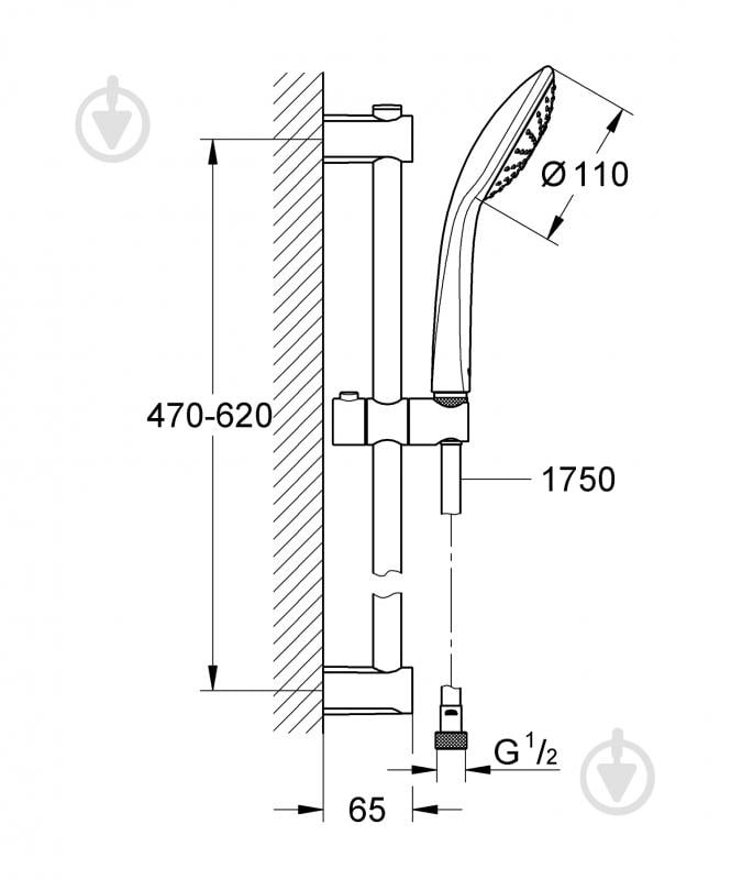 Душевой набор Grohe Vitalio Joy 110 Mono 27322000 - фото 3