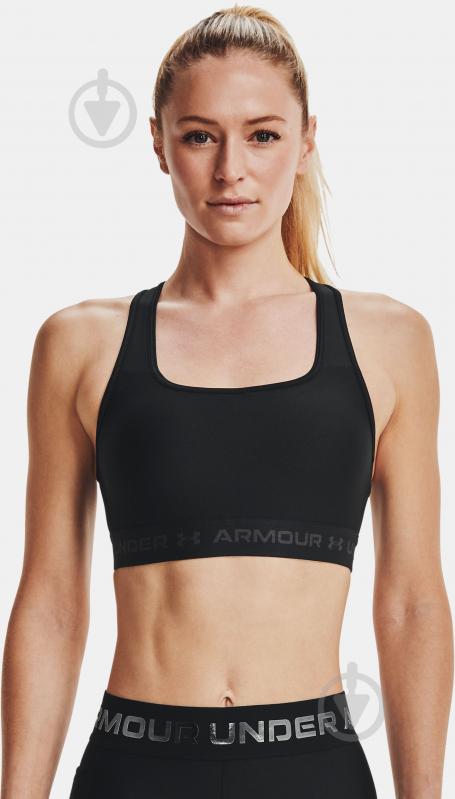 Бра Under Armour UA Crossback Mid Bra 1361034-001 р.L черный - фото 1