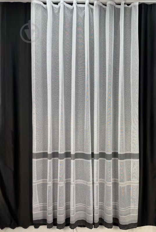 Тюль HX 14G 95473 300х270 см полоса серая Velvet House - фото 1