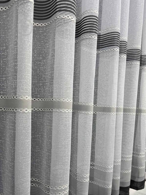 Тюль HX 14G 95473 300х270 см полоса серая Velvet House - фото 2
