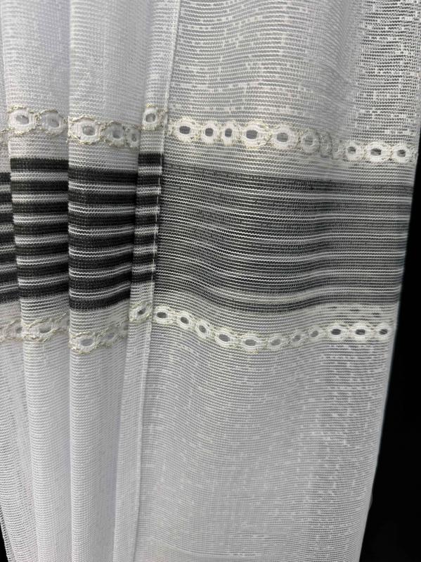 Тюль HX 14G 95473 300х270 см полоса серая Velvet House - фото 5