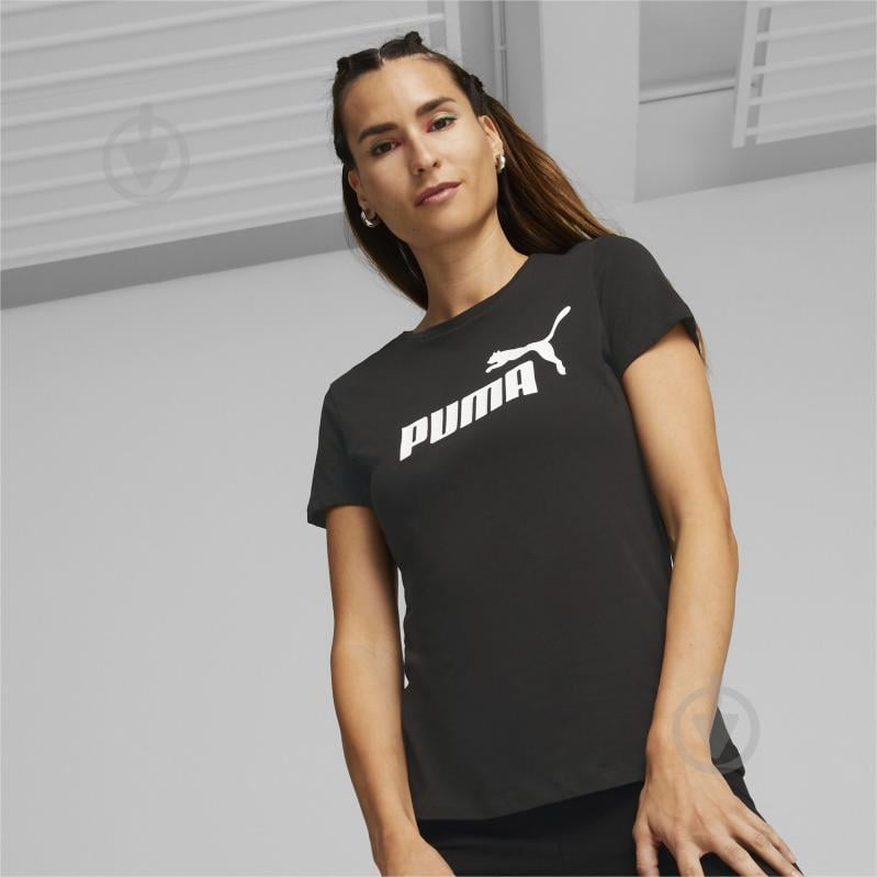 Футболка Puma ESS LOGO TEE PUMA BLACK 58677401 р.XS чорний - фото 3