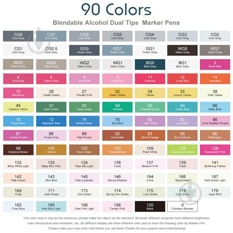 Набор спиртовых маркеров Arrtx Alp ASM-0290B 90 цветов LC302475 - фото 3