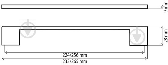 Меблева ручка скоба DC D-705 G2 224 мм 81772 матовий хром - фото 4