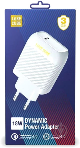 Мережевий зарядний пристрій Luxe Cube Dynamic 18 W (1 USBх3 A) White - фото 2