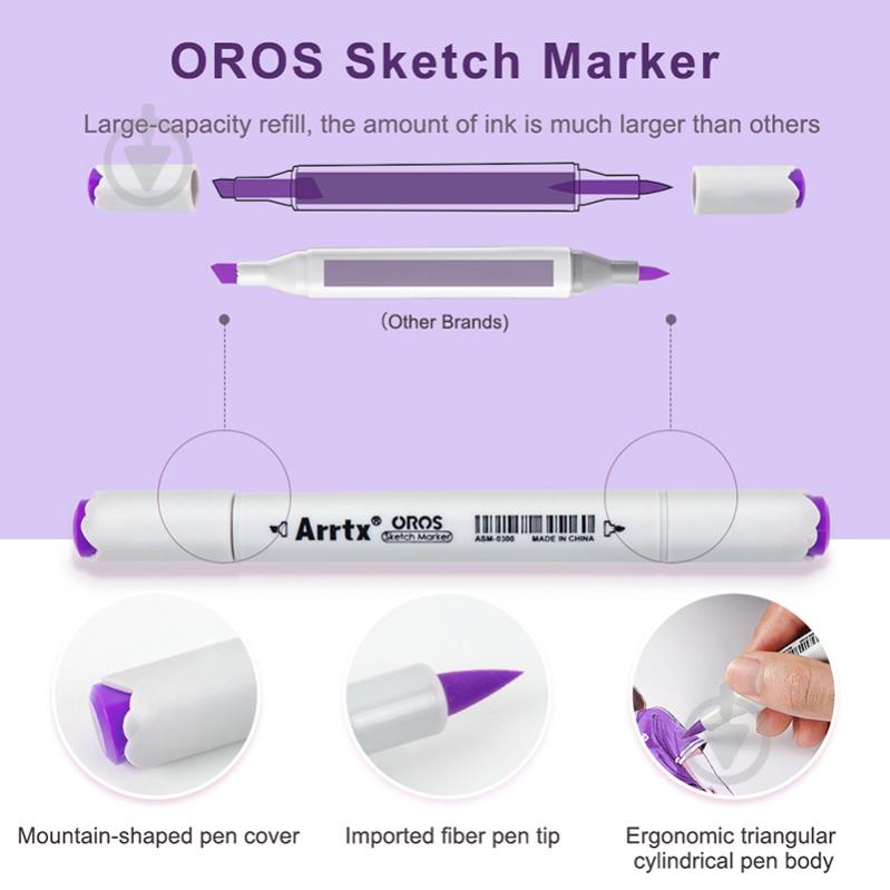 Набор маркеров Arrtx Oros ASM-03-ACS1-02 12 цветов LC302789 - фото 4