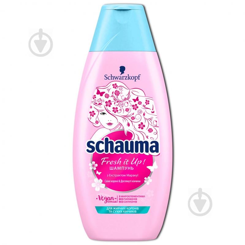 Шампунь Schauma Fresh it Up! для волосся жирного коренів та сухого на кінчиках 400 мл - фото 1