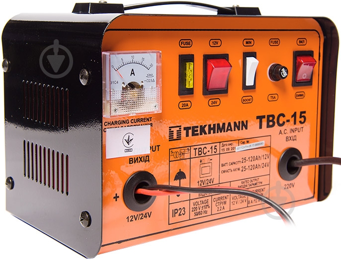 Зарядное устройство трансформаторное Tekhmann TBC-15 8 А 120 А/год (844135) - фото 1 Зарядное устройство трансформаторное Tekhmann TBC-15 8 А 120 А/год (844135) - фото 1