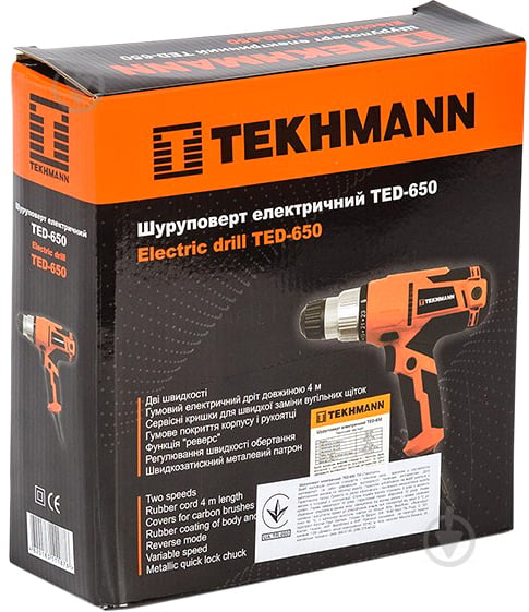 Шуруповерт мережевий Tekhmann TED-650 0-400/0-1400 об./хв. 844128 - фото 9