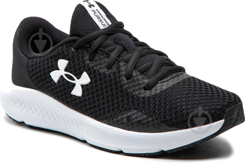 Кроссовки женские демисезонные Under Armour W CHARGED PURSUIT 3 3024889-001 р.39 черно-белые - фото 1