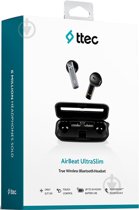 Bluetooth-гарнитура Ttec AirBeat UltraSlim space gray (2KM136UG) - фото 7