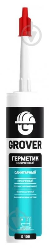 Герметик силіконовий Grover S100 прозорий 300 мл 0,3 кг - фото 1 Герметик силіконовий Grover S100 прозорий 300 мл 0,3 кг - фото 1