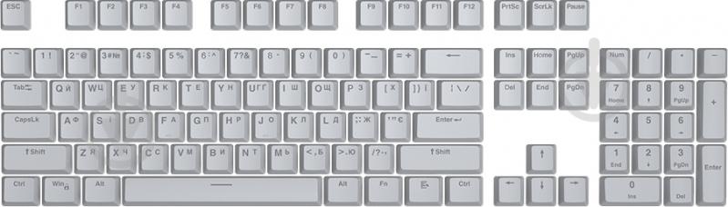 Набор кейкапов Hator PBT Ukr/Eng/Ru серый (HTS-137) - фото 1 Набор кейкапов Hator PBT Ukr/Eng/Ru серый (HTS-137) - фото 1