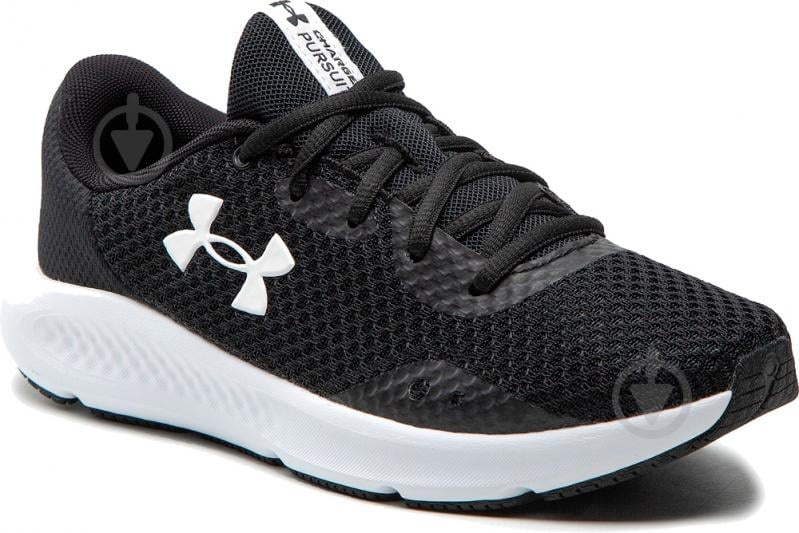 Кроссовки женские демисезонные Under Armour W CHARGED PURSUIT 3 3024889-001 р.41 черно-белые - фото 1