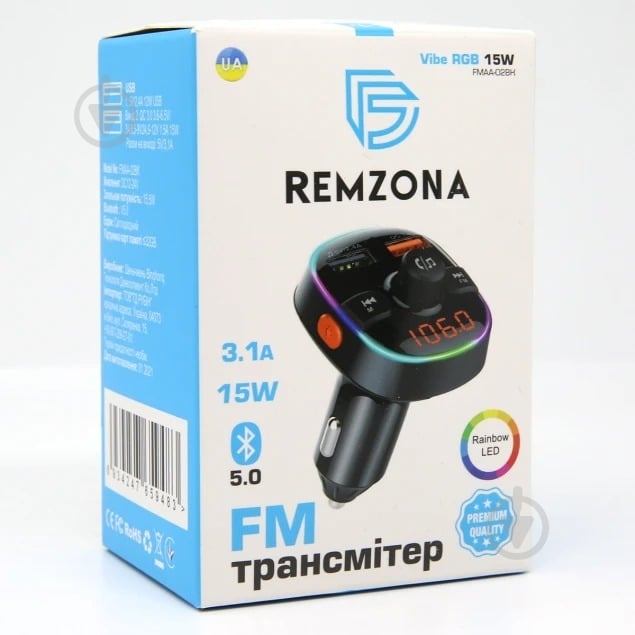 FM-трансмиттер Vibe RGB 15W FMAA-02BK - фото 3