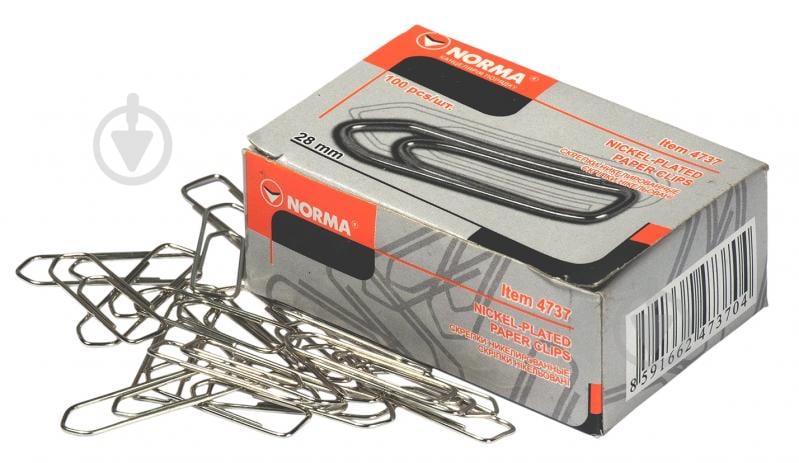Скрепки 28мм 100шт челнок 4737 NORMA - фото 1