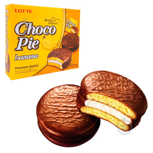 Печенье ЛОТТЕ Печенье ЛОТТЕ Choco Pie banana (22292168) 332 г - фото 1