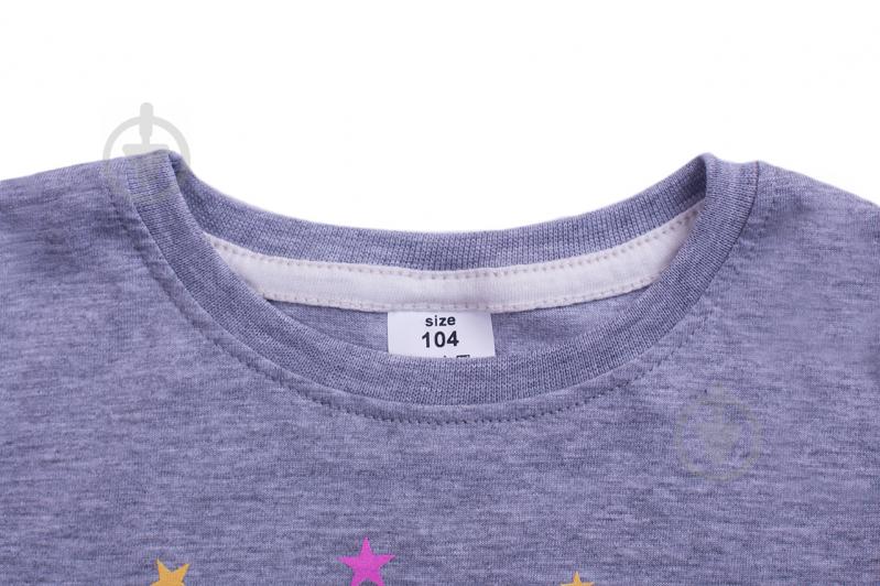 Футболка для дівчаток Luna Kids з принтом Star р.128 сірий меланж - фото 3