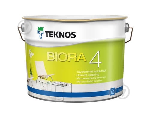 Краска интерьерная акрилатная TEKNOS BIORA 4 мат Диалог T1675 9 л - фото 2
