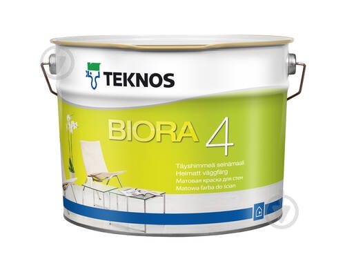 Краска интерьерная акрилатная TEKNOS BIORA 4 мат T1724 9 л - фото 2
