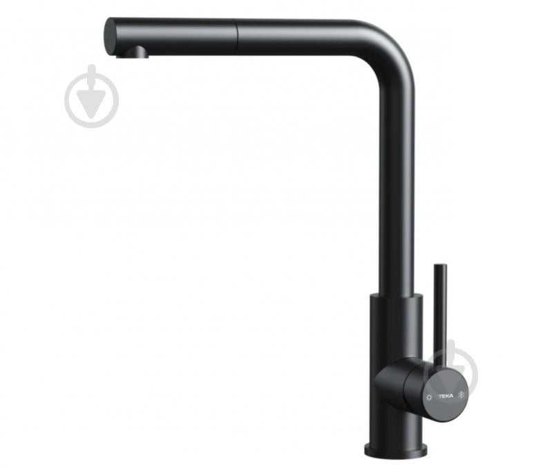 Змішувач для кухні Teka UNI 9331 чорний, з висувним виливом - фото 1 Змішувач для кухні Teka UNI 9331 чорний, з висувним виливом - фото 1