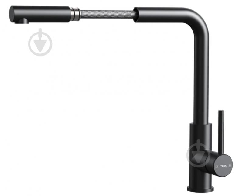 Змішувач для кухні Teka UNI 9331 чорний, з висувним виливом - фото 2 Змішувач для кухні Teka UNI 9331 чорний, з висувним виливом - фото 2