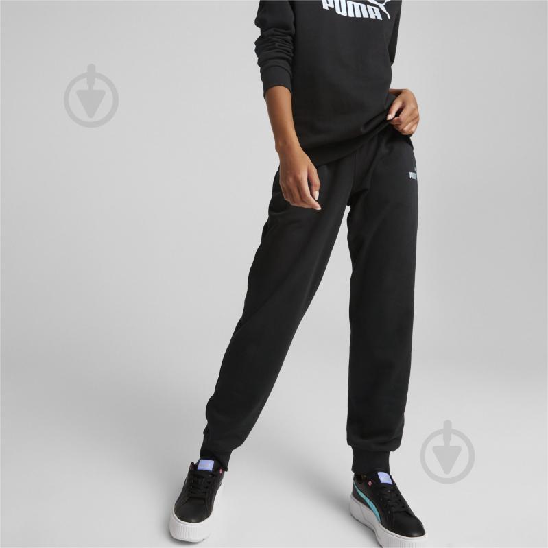 Штани Puma ESS+ METALLIC PANTS FL PUMA BLACK-SILVER 84995951 р. M чорний - фото 3