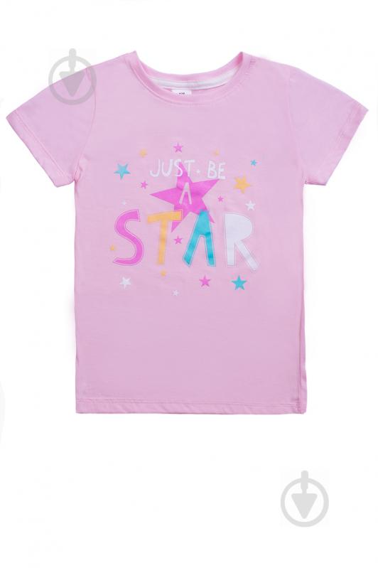 Футболка для дівчаток Luna Kids з принтом Star р.98 рожевий - фото 1