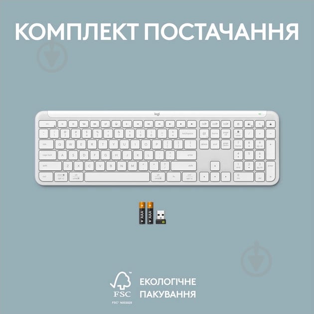 Клавіатура бездротова Logitech Signature Slim K950 (920-012466) white - фото 11