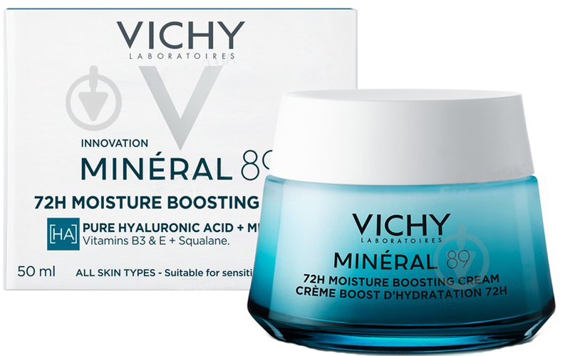 Крем Vichy Mineral 89 увлажнение 72 часа легко для всех типов кожи лица. 50 мл - фото 2