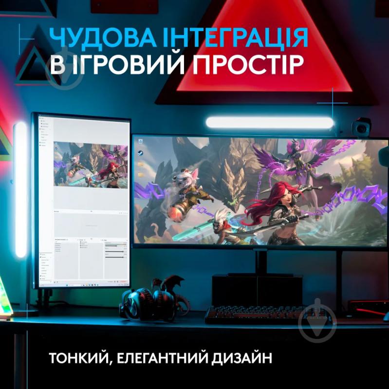 Лампа блогера Logitech G LITRA BEAM TrueSoft GRAPHITE - фото 3