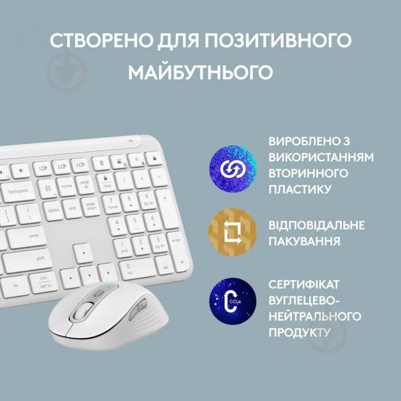 Комплект клавиатура + мышь Logitech Signature Slim Combo MK950 off white - фото 11