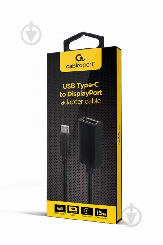 Адаптер Cablexpert USB-C на DisplayPort 4К@60Hz 0,15 м black (A-CM-DPF-02) - фото 3