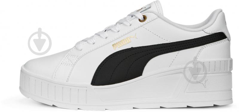 Кроссовки женские Puma KARMEN WEDGE PUMA WHITE-PUMA BLACK-GOLD 39098502 р.37 белые - фото 1