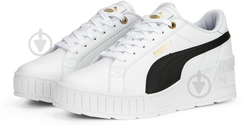 Кроссовки женские Puma KARMEN WEDGE PUMA WHITE-PUMA BLACK-GOLD 39098502 р.37 белые - фото 3