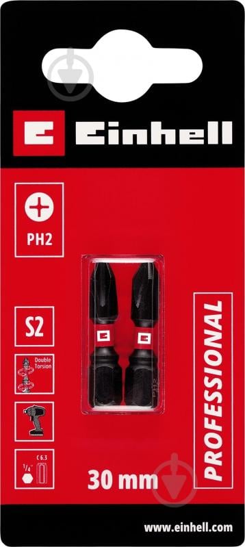 Бита торсионная Einhell 30 мм S2 PH2 2 шт. 132020 - фото 2 Бита торсионная Einhell 30 мм S2 PH2 2 шт. 132020 - фото 2