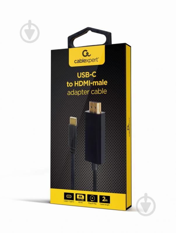 Кабель Cablexpert USB-C на HDMI, 4K@30Гц 2 м black (A-CM-HDMIM-01) - фото 2