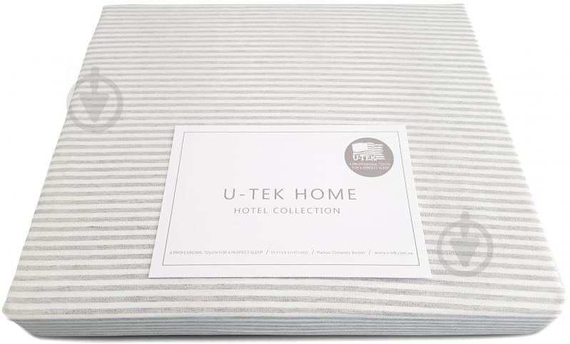 Простирадло на резинці Cotton Stripe Grey 10 (CSG01080190) 80x190 см у смужку U-TEK - фото 1