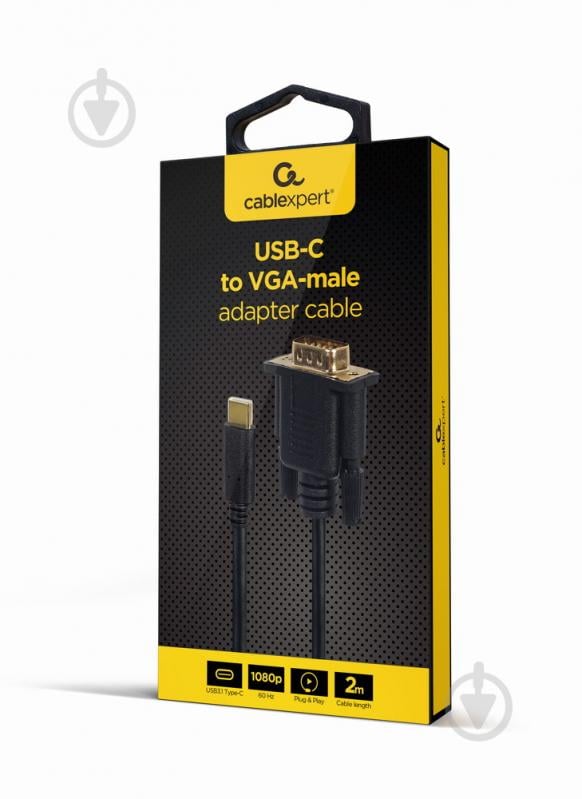 Кабель Cablexpert USB Type-C на VGA / Full HD@60Hz 2 м black (A-CM-VGAM-01) - фото 2