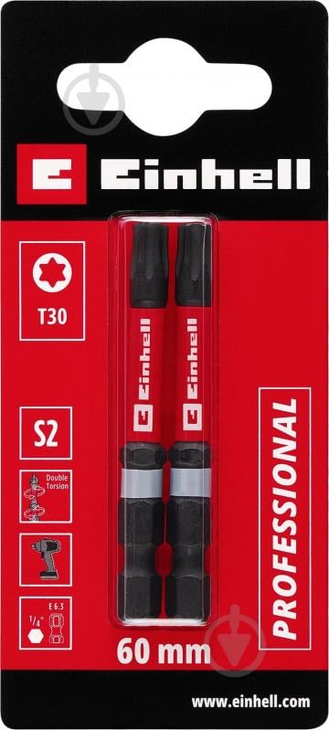 Бита торсионная Einhell 60 мм S2 T30 2 шт. 132190 - фото 2 Бита торсионная Einhell 60 мм S2 T30 2 шт. 132190 - фото 2