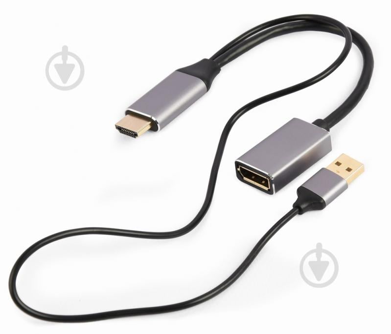 Адаптер Cablexpert HDMI на DisplayPort, 4K 60 Гц 0,1 м black (A-HDMIM-DPF-02) - фото 2