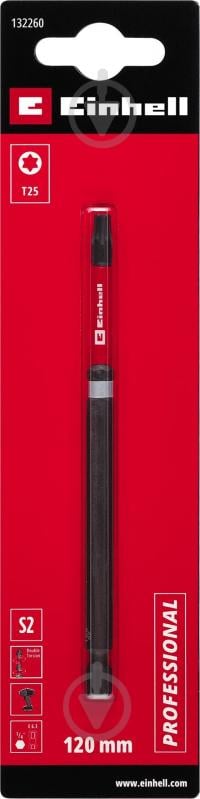 Бита торсионная Einhell 120 мм S2 T25 1 шт. 132260 - фото 2