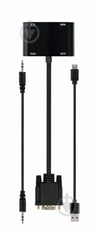 Адаптер Cablexpert VGA на HDMI/VGA+Аудио 3,5 0,15 м black (A-VGA-HDMI-02) - фото 3