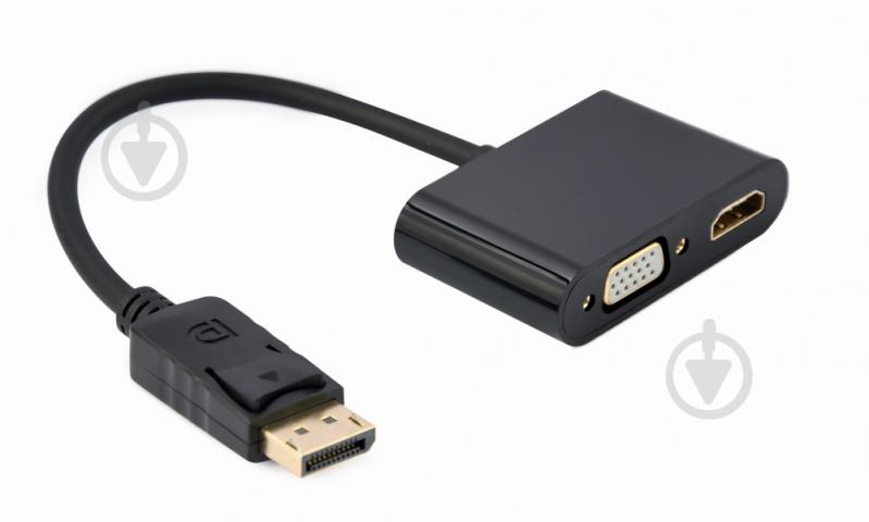 Адаптер Cablexpert DisplayPort на HDMI/VGA 0,15 м black (A-DPM-HDMIFVGAF-01) - фото 1